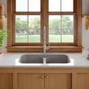 32" Seamless Undermount Double Equal Bowl Quartz Kitchen Sink in Grey