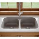32" Seamless Undermount Double Equal Bowl Quartz Kitchen Sink in Grey