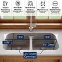 32" Seamless Undermount Double Equal Bowl Quartz Kitchen Sink in Grey