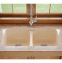 32" Seamless Undermount Double Equal Bowl Quartz Kitchen Sink in Bisque