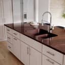 32" Seamless Undermount Large/Small Bowl Quartz Kitchen Sink in Brown