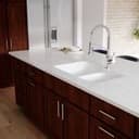 32" Seamless Undermount Large/Small Bowl Quartz Kitchen Sink in White