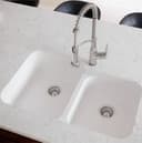 32" Seamless Undermount Large/Small Bowl Quartz Kitchen Sink in White