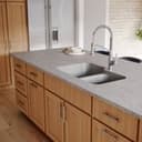 32" Seamless Undermount Large/Small Bowl Quartz Kitchen Sink in Grey