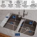 32" Seamless Undermount Large/Small Bowl Quartz Kitchen Sink in Grey