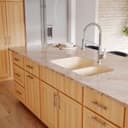 32" Seamless Undermount Large/Small Bowl Quartz Kitchen Sink in Bisque