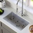 30" Undermount Large Single Bowl Stainless Steel Kitchen Sink Kit